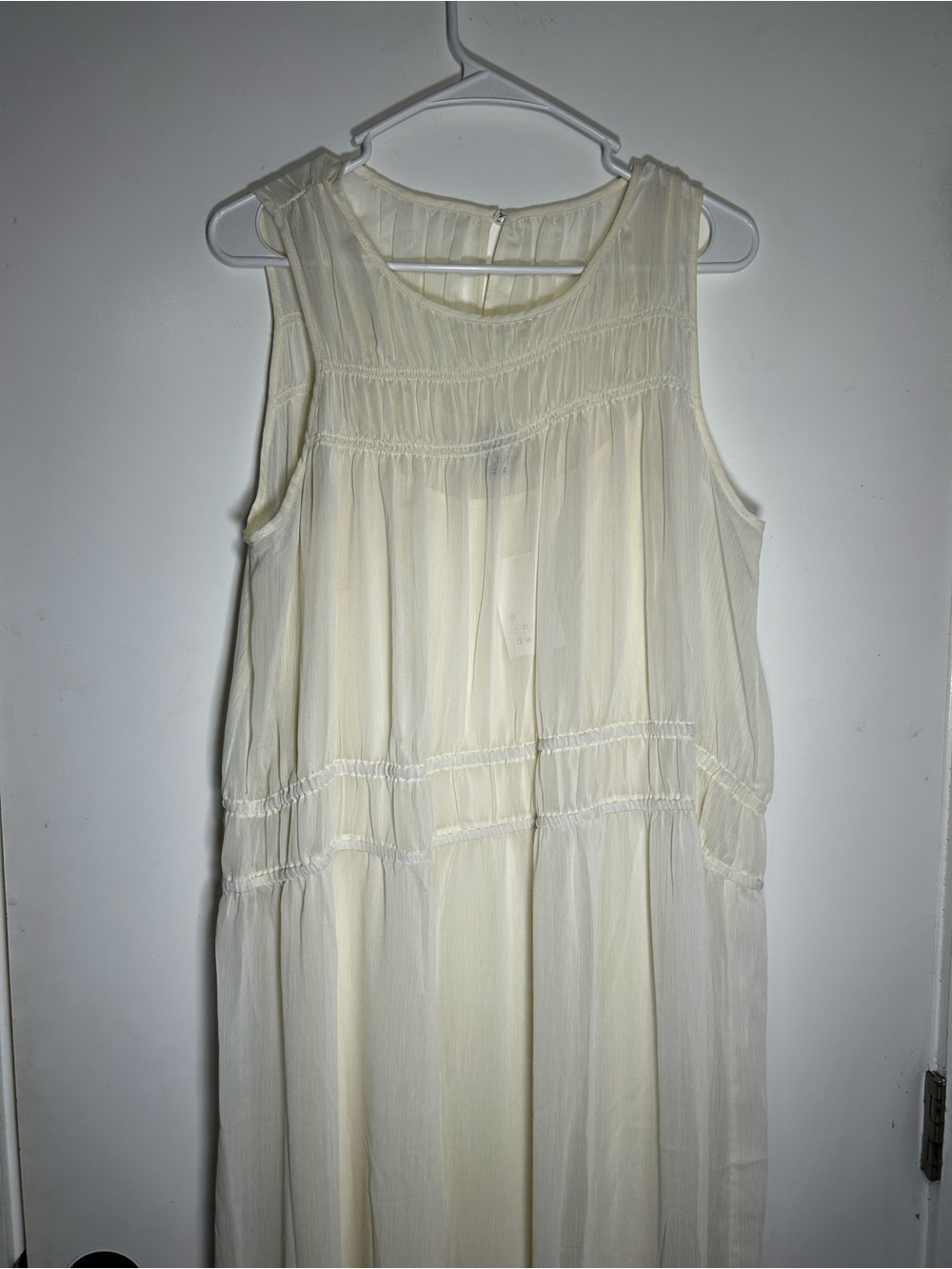 a new day Cream Maxi Dress with Sheer Layers
